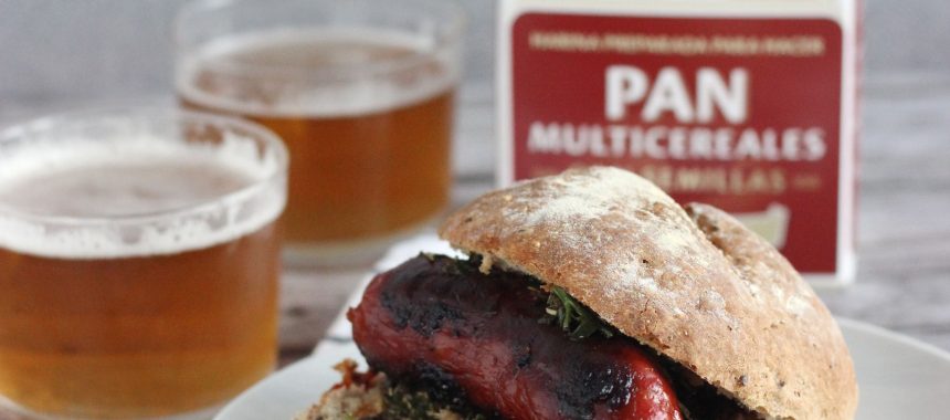 Choripán Argentino con pan del preparado Integral HARIMSA